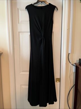 SHEIN Black Sleeveless Knot-Front Maxi Dress